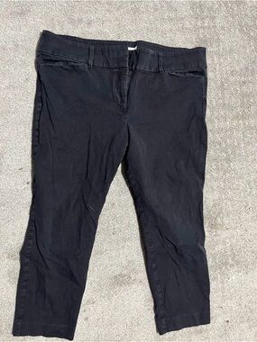 Loft Sutton Skinny Ankle Black Womens Pants Mid Rise 14P